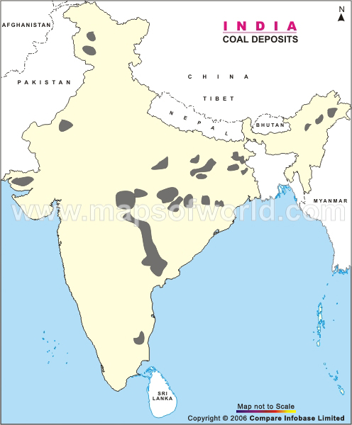Coal Deposits of India Map